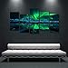 Produktbild YIMENGSX HD-Druck Landschaftsmalerei 5 Stück Leinwand Kunst grün Aurora Borealis See Wandbild für Wohnzimmer Modular Bilder Giclee, Mit gerahmt, Größe 3