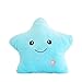 Bright Light up Colorful Glowing LED Luminous Star Plush Pillows Cushions Toys Kid's Cosy Soft Relax Gifts (White)