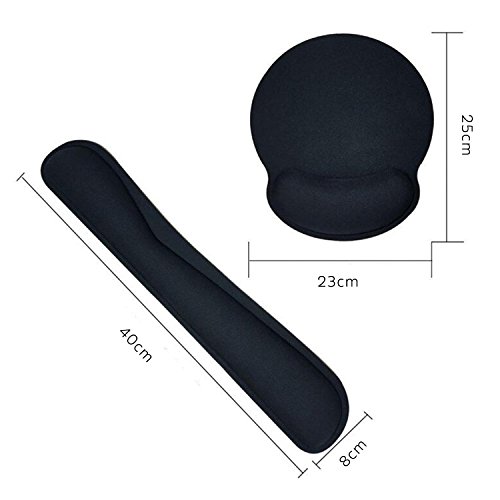Duomishu Tastatur-Pad und Mauspad im Set Komfort-Mousepad Tastaturpad mit Handgelenkauflage für Sehnenscheidenprobleme bequeme Mausmatte aus Memory-Schaum - 7