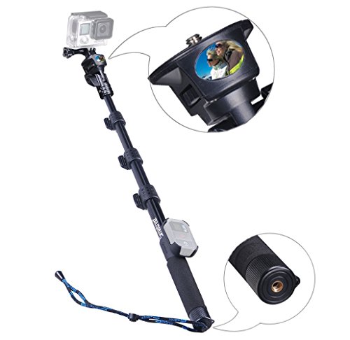 Smatree Y2 Bastone Selfie Monopiede Telescopico Allungabile con Treppiede per GoPro Hero 2018, Hero 6/5/4/3+/3/2/1/ Fusion/ Session/ Ricoh Theta S/V, M15 Fotocamere Compatte e Smartphone