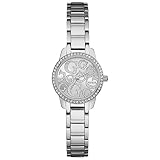 Guess Damen Analog Quarz Uhr mit Edelstahl Armband W0891L1