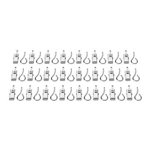 IKEA Gardinenringe "Riktig" mit Klips für Gardinenseilsystem Spannsystem - 24 Stück aus EDELSTAHL