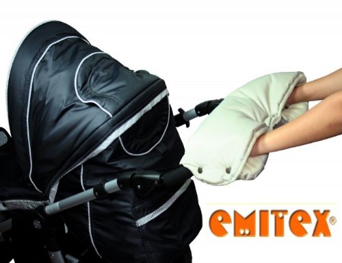 EMITEX Hand Muff - BEIGE YELLOW - Baby Jogger Plush Stroller Handmuff