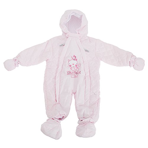 Baby Boys/Girls Cat/Dog All In One Hooded Winter Snowsuit (12-18 Months) (Pink)