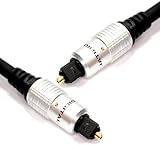 Cable Mountain 1m HQ Gold Pins with Metal Case TOSlink Digital Optical Cable