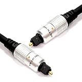Cable Mountain 1m HQ Gold Pins with Metal Case TOSlink Digital Optical Cable