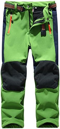 Warm Softshell Trousers Climbing Trousers Fleece Lined Waterproof Outdoor Hiking Trekking Pants Boys Girls Childrens