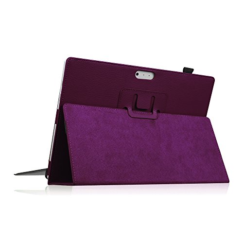 Fintie Microsoft Surface Pro 4 / Surface Pro 2017 Hülle Case – Hochwertige Kunstleder Slim Fit Stand Tasche Schutzhülle Etui Cover mit Stylus-Halterung für Microsoft Surface Pro 4 / Surface Pro 2017 (12,3 Zoll) Tablet-PC, Lila - 9