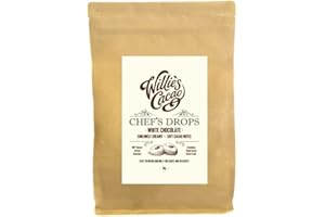 Willie's Cacao - White Chocolate Chef's Drops 1kg - Couverture chocolate from natural cocoa butter with soft cacao & caramel notes - For cooking & baking