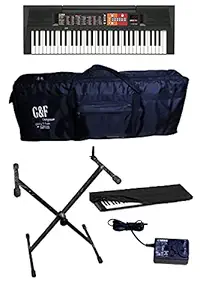 Yamaha PSR-F51 Portable 61-Keys Keyboard With Gig Bag; Keyboard Stand; Dust Cover; Power Adapter Combo Pack.