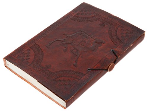 Notizbuch Gusti Leder „Francis“ DIN B5 Echtes Leder | Handgeschöpftes Papier Nachfüllbare Seiten | Recyclebar | Traditionelles Lederaccessoire Blanko Motiv – Kamel – P16 - 6