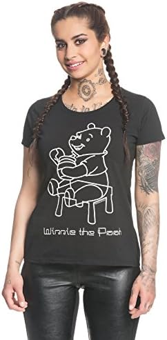 Winnie the Pooh Sketchy Pooh Girls shirt black S