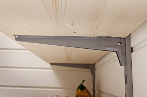 Element System Winkelträger Regalträger 1-reihig, 2 Stück, 5 Abmessungen, 3 farben, lange 18 cm für Holzböden, Wandschiene, weiß, 18133-00045 - 2