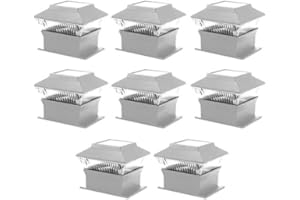 HOME BEAUTY Solar Powered Led Outdoor Garden Post Deck Cap Square Fence Lights Sheds Lamp (8 Silver Lights)