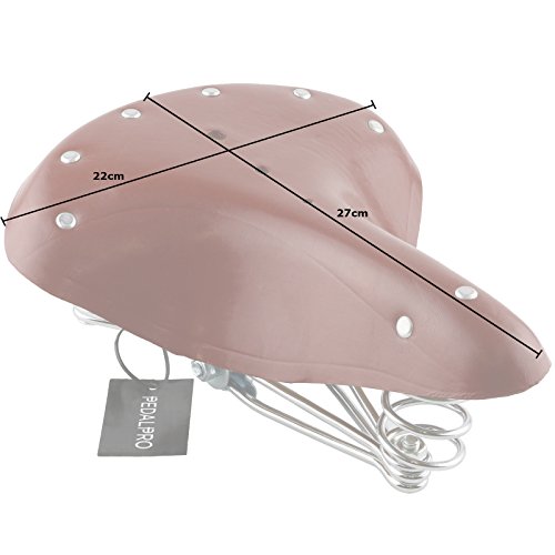 PedalPro – Fahrradsattel aus Echtleder – klassisch mit Federn – braun - 4