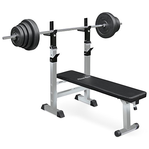 Hantelbank Fitness Sport, Trainingsbank für Bankdrücken, verstellbar und einklappbar,125 x 60 x 110 cm, silber-schwarz - 4