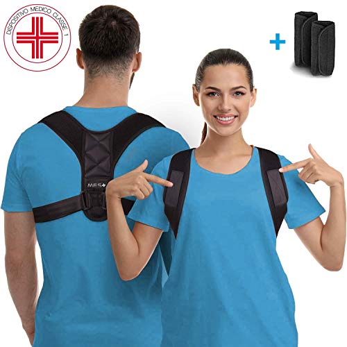 MES+ Correttore Postura Schiena Spalle Per Uomo E Donna New 2019 Regolabile Supporto Ortopedico Posturale Correzione, Raddrizza Reggispalle Busto Tutore Postura Supporti Per Schiena Taglia Unica