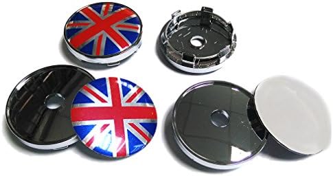 Wheel Hub Caps Center Cover Emblem Badge Sticker Flag Uk British Mini Cooper (Pack of 4pcs)