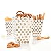 Produktbild 24x Snackbox Popcorn Tüte Happy Dots weiß mit goldenen Punkten - wunderschöne Boxen mit Punkten perfekt für Snacks, Süßigkeiten & Geschenke