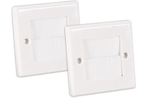 SAT-FOX 2 Stück Unterputzdosen Abdeckung Kabeldurchführung Wand Wandauslassdose für Kabeldurchführungen Kabeldurchlass Weiß