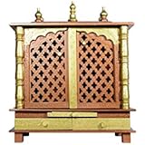 Wooden Temple/Home Temple/Pooja Mandir/Pooja Mandap/Temple for Home with White Light (LXBXH) (24X12X29) INCHES