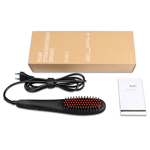 Euph Ionen Keramik Glättbürste Haarglätter mit Lock Funktion und 30-min Auto Abschaltung - 9