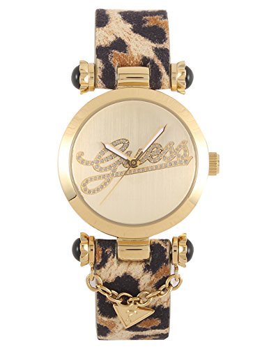 W10619L1 Guess Women's Watch Analogue Quartz Golden Dial-Strap Leather