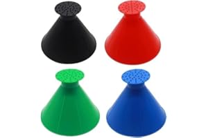 EIVDRU 4 Pcs Car Ice Scraper Round Windshield Ice Snow Frost Shovel Snow Shovel Multifunction Funnel Car Home Window Snow Shovel Tool Portable Durable Effective