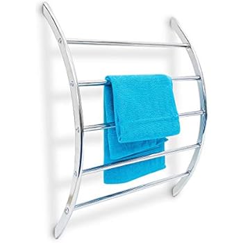 Wenko 15450100 Exclusiv Wand-Handtuchhalter mit 5 Stangen, Stahl, 56 x