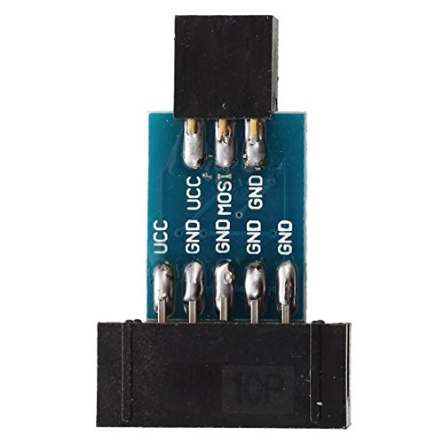 TOOGOO(R) 10 Pin zu 6 Pin Adapterplatine M / F fuer AVRISP USBASP STK500 Schwarz Blau