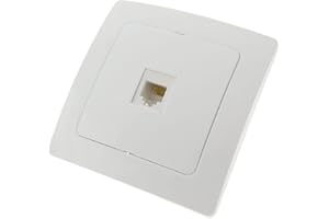BEMATIK.COM BeMatik - Einsatz Telefon RJ11 Unterputz mit Rahmen 80x80mm Serie Lille weiss