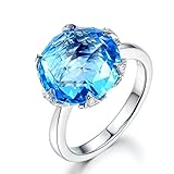 AnazoZ FINERING 18k Gold Damen-Ring Echt Topas 9.5 Karat Trauringe Eheringe Hochzeit Verlobung für Frauen Ringgr. 51 (16.2) Ringschmuck