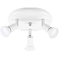 MiniSun | Modern Gloss White and Chrome 3 Way GU10 Ceiling Spotlight | Ceiling Spots, Home Décor & Improvement Essential