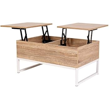 NeuTone Couchtisch mit Klappfunktion Hubtisch Holz Couchtisch mit