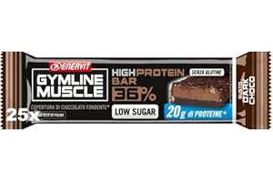 Enervit Gymline High Protein Bar 36% Dark Choco 25 Barrette da 55g - Cioccolato Fondente Triplo Strato