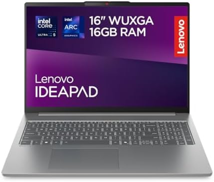 Lenovo IdeaPad Slim 5i Notebook 16" Intel Core Ultra 5 135H, 16GB RAM DDR5, 512GB SSD, IPS, Tastiera retroilluminata e chassis in alluminio, Laptop per Lavoro, Studio - Caricatore non incluso