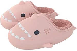 OEAK Ciabatte Donna Adulto Bambino Inverno Ciabatte Squalo Donna Caldo Pantofole Uomo Pelose Antiscivolo Suola Spessa Ciabatte Animato Ultra Morbido Pantofole Mare Spiaggia Lavabili
