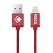 Tizum 8 Pin Lightning to USB Cable (3.3 ft / 1 mtr) Premium Kevlar-Nylon Fiber, Fast Charging & Data Sync Cable (Red) RS.315.00