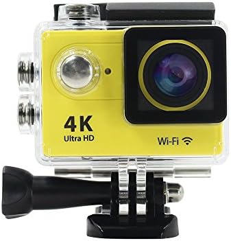 MobileFDL H9 2.0 Inch Lcd 170 degree 6G Ultra-wide Angle Lens 4K Ultra HD Waterproof Sports Camera,Wi-fi Remote Control (Yellow)