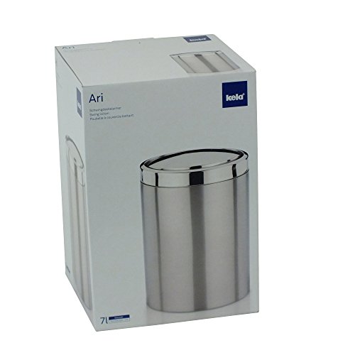 KELA 21382, Schwingdeckeleimer 7,0 l, Edelstahl, Ari, Silber Matt - 4