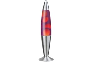 ‎RABALUX rabalux 4106 Tischleuchte Lavalampe Lollipop 2 aus Metall Glas orange/ lila/ silber Ø11cm H:42cm mit eingebautem Schalter