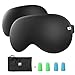 Produktbild Schlafmaske, TechRise [2-Pack] Augenmaske Nachtmaske Verstellbarem Gummiband 100% Hautfreundlich Seide Geruchneutral Schlafbrille mit Ohrstöpseln und Tragbare Tasche