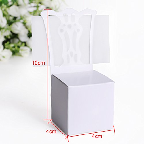 50 St. 2-in-1 Gastgeschenk Box Kartonage Tischkartenhalter Stuhl Hochzeit Party Deko Schachtel - 3