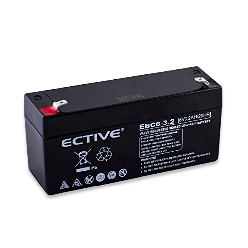 ECTIVE EBC-Serie | 6V USV Bleiakku | 6 Varianten: 1,3Ah – 12Ah |Wartungsfreier Blei-AGM-Akku, Blei-Vlies-Akku, AGM-Akku, Bleigelakku, Blei-Akku, Blei-Batterie, geeignet für USV-Anwendungen