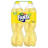 coca cola 2 litros 6% zumo de limón Fanta - Limón, Refresco con gas, 2 l (Pack de 2), Botella de plástico