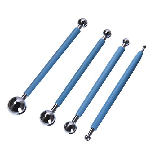 Shappy 9 Stück Ball Stylus Werkzeuge Töpferwerkzeug Punktierung Sculpting Modellierungswerkzeug Ton Keramik Skulptur Modelliert Werkzeug Prägt Sculpting Set - 2