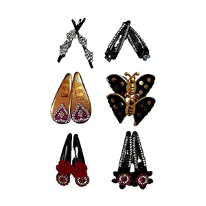 Mithra fashion tic tac hair clip with stone, hair accessories for women, kids & girls (pack of 12)