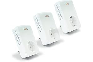 Pack de 3 x CPL LEA Networks NetSocket1800 (1800 Mbps) Ethernet Gigabit avec Prise filtrée
