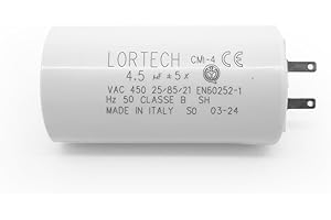 LORTECH Condensadores de 4,5 μF para Persianas Enrollables, 15-17 Nm, Diámetro 30 mm, Longitud 56 mm, Certificado IMQ, Fabricados en Italia