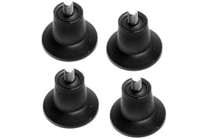 AESAMARKET Piedini in Gomma Neri Rotondi per Affettatrice o Altro, Kit da 4, Filetto 6 mm x 10 mm, Altezza 27 mm, Base 38 mm, Parte Conica Superiore Diametro 20 mm